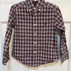 Ralph Lauren Kids Plaid Button-Down Shirt - Red, White, Blue Pony Green